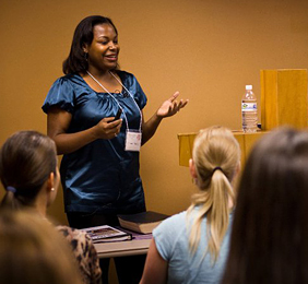 Shannon McCoy teaching a workshop